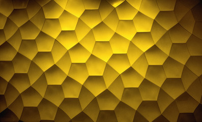 Golden Grid Mosaic Background.