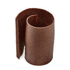 Dark chocolate curl isolated on white background