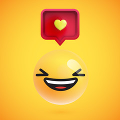 Obraz premium High detailed emoticon with a heart sign, vector illustration