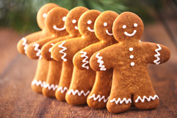 A lot of homemade gingerbread man