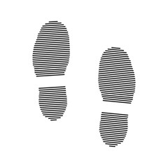 Footprints symbol black on white background from lines two