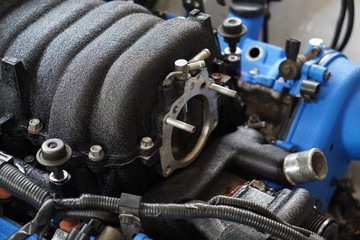 Racing car's engine detail