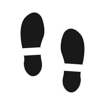 Footprints symbol black on white background two