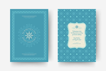 Christmas greeting card design template vector illustration.