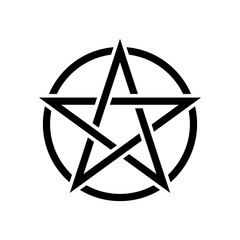 Pentacle magic sign. White background