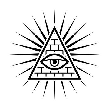 All seeing eye. Sign Masons. White background