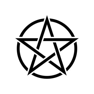 Pentacle magic sign. White background