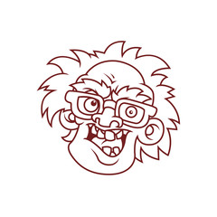 Old man with glasses. Cartoon character. Vector illustration, eps 10.