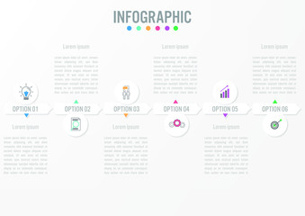 Fototapeta premium Business infographic template with 6 options arrows shape