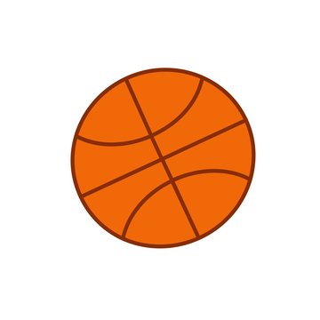 Flat icon basketball ball isolated on white background. Vector illustration.