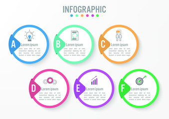 Business infographic template with 3d circle label