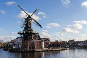 Fototapeta na wymiar Moulin à Haarlem, Pays-Bas