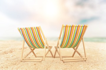 Deckchair isolated on a white background