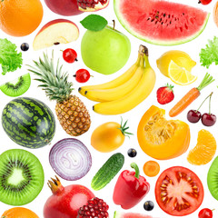 Fruits and vegetables seamless pattern