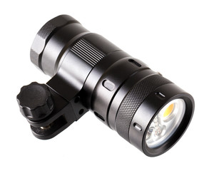 LED lamp, underwater, anodized aluminum, on a white background, black