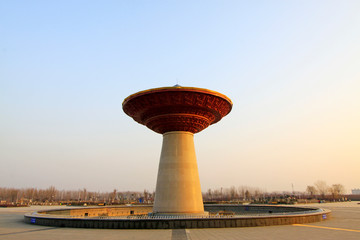 Great landmark building in a park on december 5, 2013, fucheng, hebei province, China.