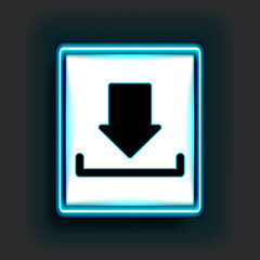 Fototapeta premium Neon download button icon