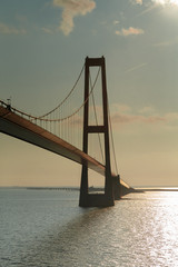 The 18 km long bridge across the Great Belt (Storebælt) links together the eastern and western parts of Denmark.