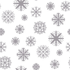 Seamless pattern with  snowflakes