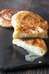 Italian flatbreads stuffed with cheese