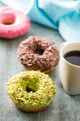 Sweet glazed donuts.