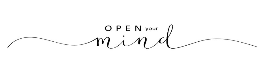 OPEN YOUR MIND brush calligraphy banner