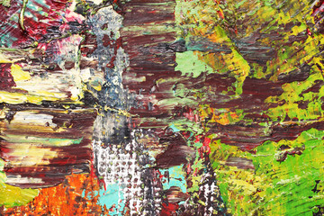 Artists oil paints multicolored closeup abstract background