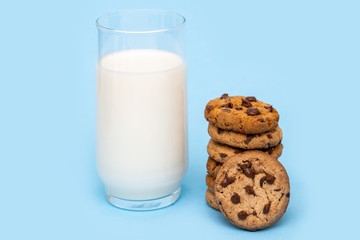 milk with biscuit in high resolution. Delicious biscuit with milk.
