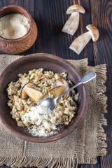 Risotto with porcini mushrooms
