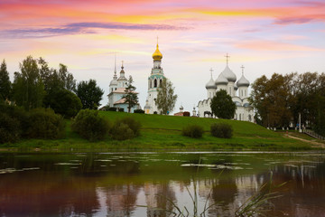 Kremlin (Cathedral) Square at sunny day in Vologda, Russia