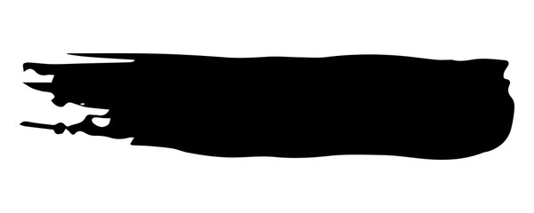 Vector dry brush stroke. Grunge distress textured design element. Black painted brush stroke . used as banner, template, logo