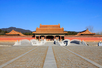 The RON door landscape architecture, in the Eastern Tombs of the Qing Dynasty, on december 15, 2013, ZunHua, hebei province, China.