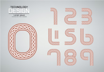 Number set of numbers Logo or icon rope concept