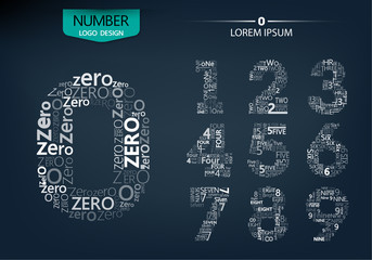 Set of numbers technology on the dark background