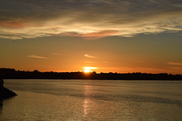 sunset over sea