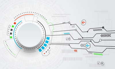 Vector digital technology concept. Abstract background. Vector illustration.