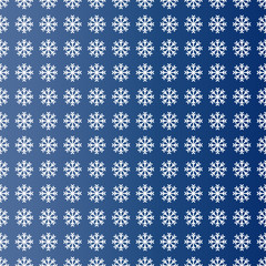 White snowflakes on a blue background. Vector image. Seamless pattern. Texture.