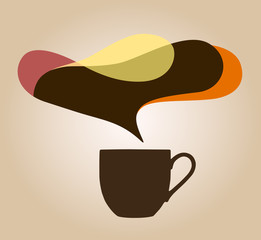 コーヒーとアロマのイラスト