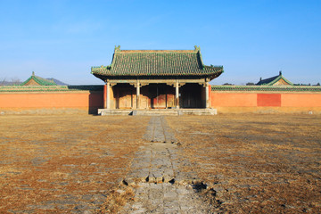Chinese traditional style building landscape, in the Eastern Tombs of the Qing Dynasty, on december 15, 2013, ZunHua, hebei province, China.