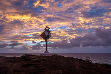 Fototapeta na wymiar Modern Shipping Navigation Light Beacon Lighthouse, Makahuena Point, Kauai