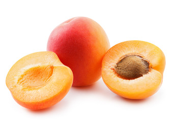 Apricots isolated on white