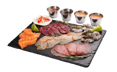 Set with snacks (ingredients) for Thai grill. Asian cuisine.