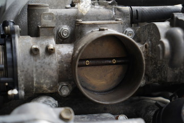 Fototapeta na wymiar Muscle car's engine detail