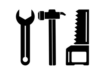 Set of icons of building tools. Vector illustration