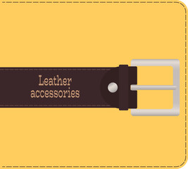 brown leather belt with metal buckle