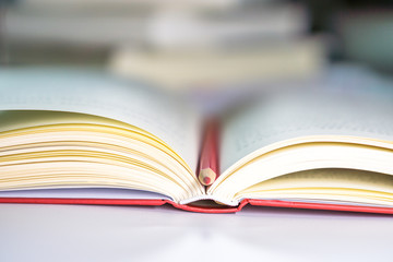 open book on black background