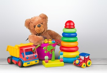 Toys collection isolated on  background