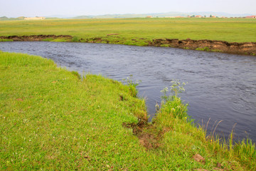Tuligen River scenery in the grassland, Xilin gol league, China © junrong