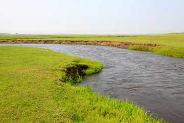 Tuligen River scenery in the grassland, Xilin gol league, China © junrong