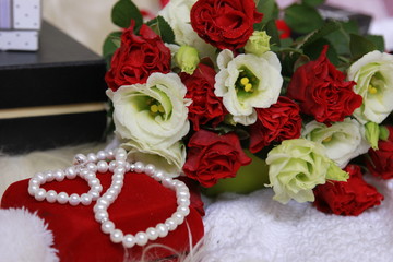 gift box, красные розы
